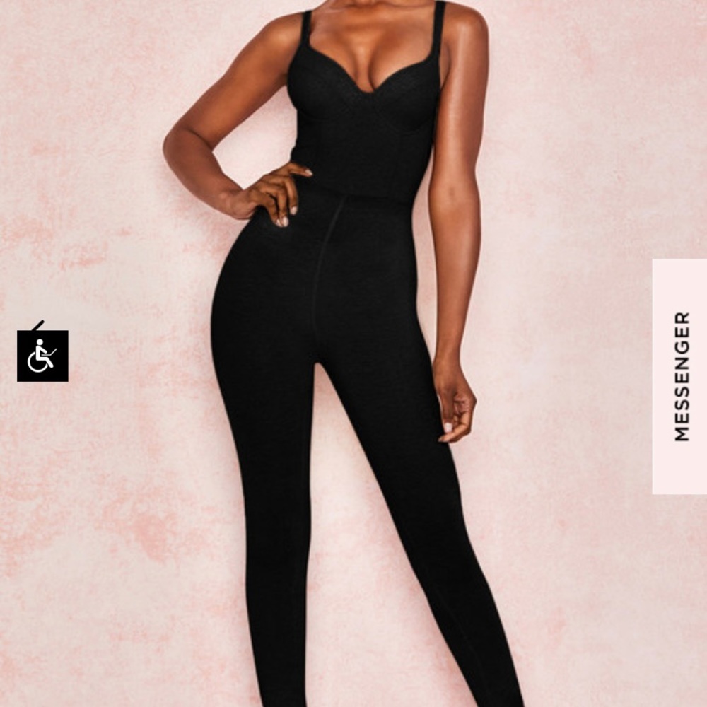 HOUSE OF CB BLACK JUMPSUIT SZ S